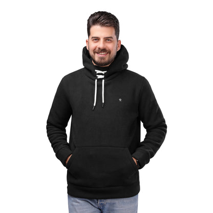 Black Cotton Hoodie Sweatshirt