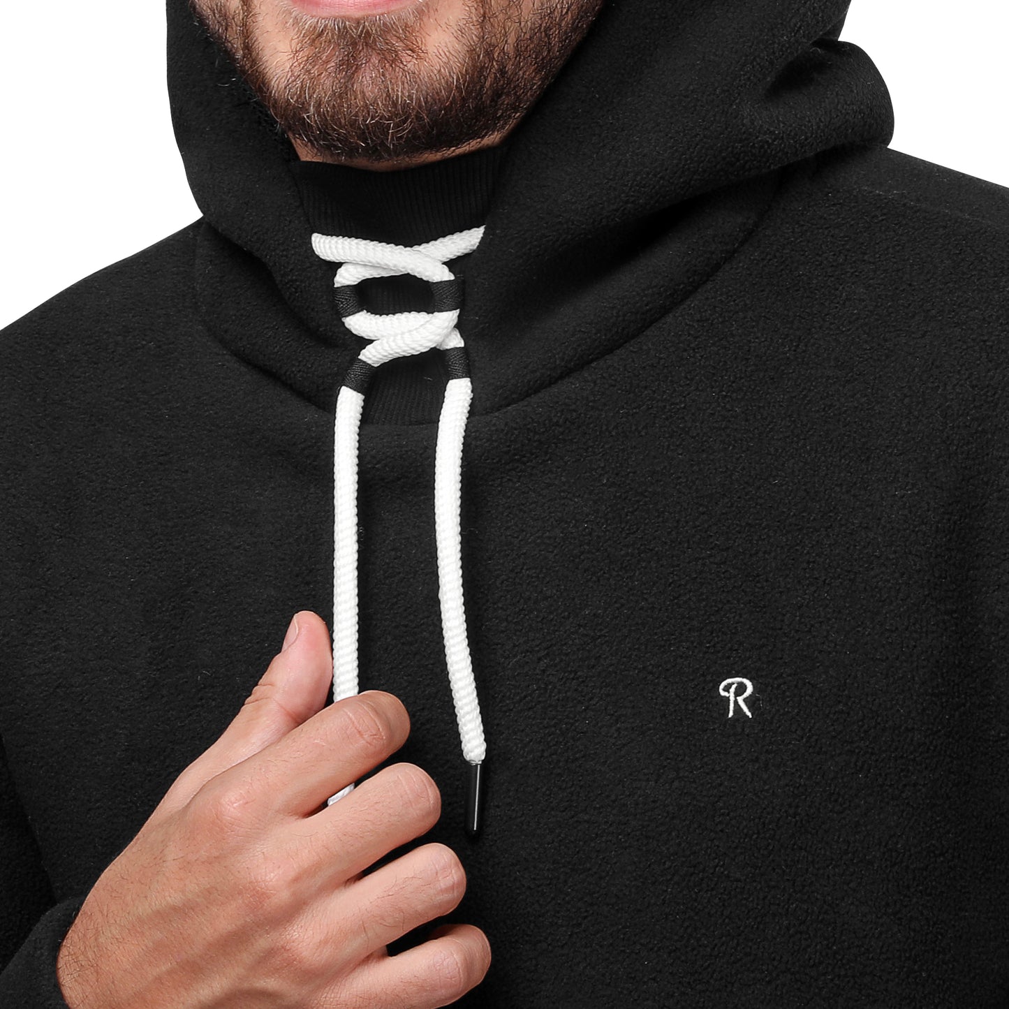 Black Cotton Hoodie Sweatshirt