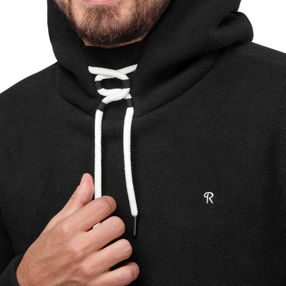Black Cotton Hoodie Sweatshirt