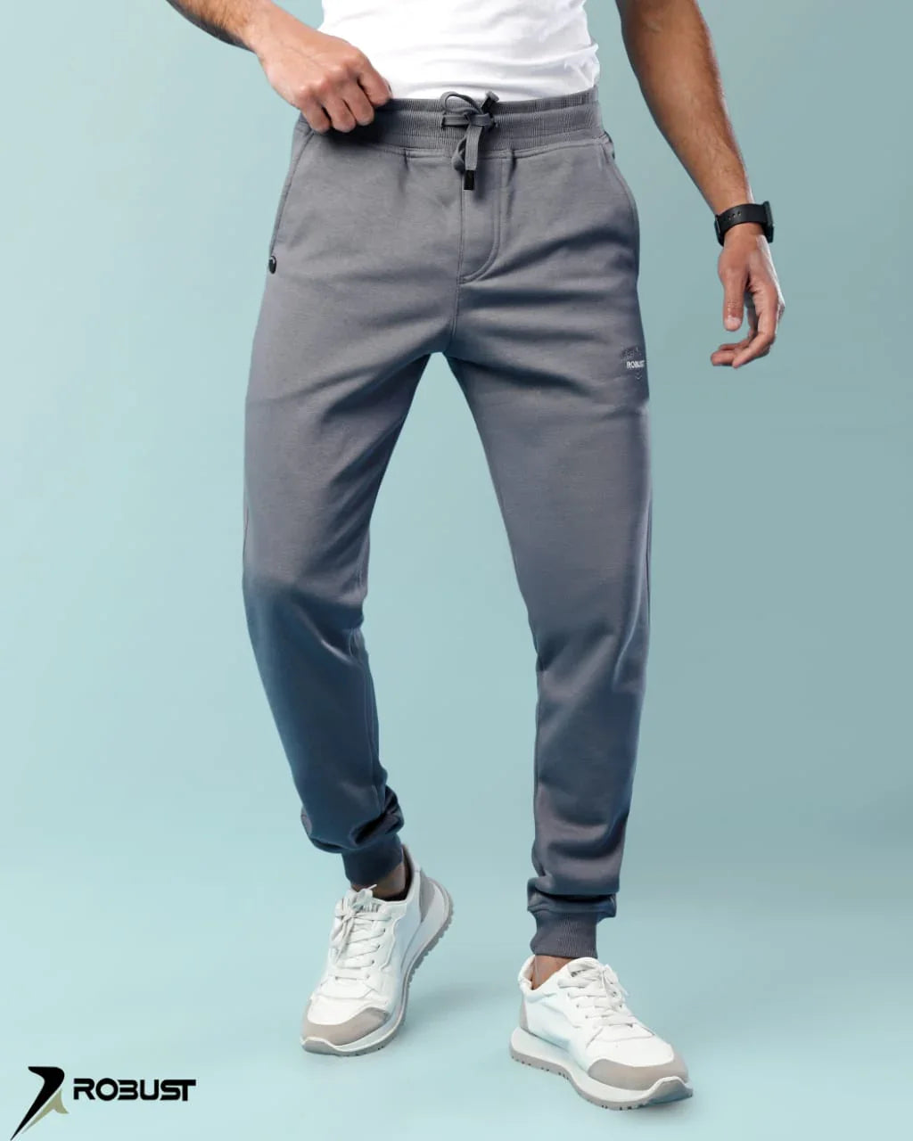 ROBUST Fit Sweatpants capsule embroider حديدي - ROBUST